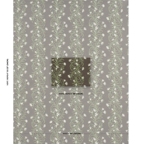 Schumacher Tasmanian Mimosa Brown &Green Wallpaper