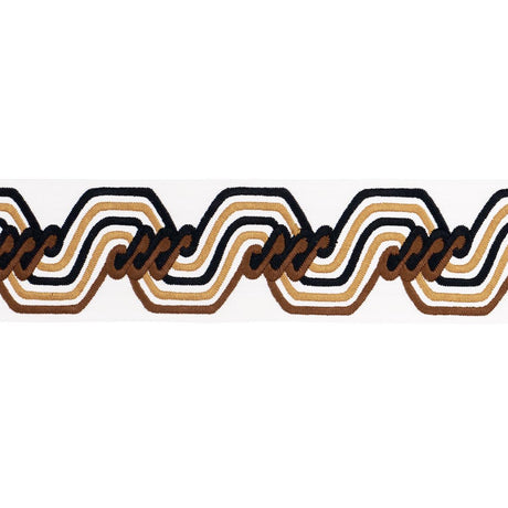 Schumacher Brown The Twist Embroidered Tape