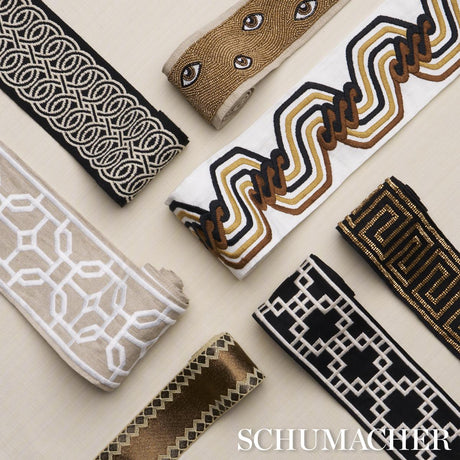 Schumacher The Twist Embroidered Tape Brown Trim