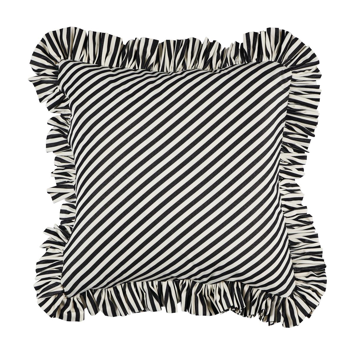 Schumacher Black 20" x 20" Brigitte Stripe Pillow