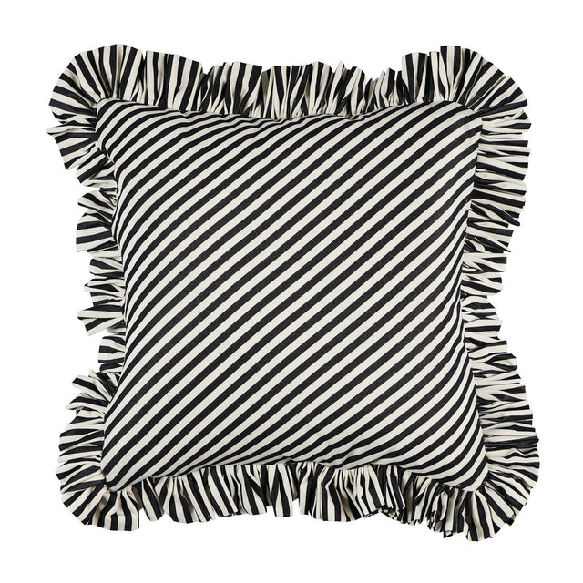 Schumacher Black 20" x 20" Brigitte Stripe Pillow