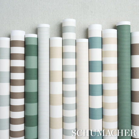 Schumacher Edwin Stripe Narrow Straw Wallpaper