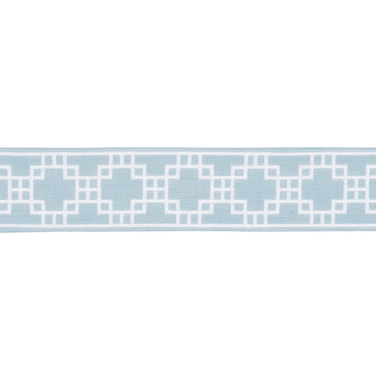 Schumacher Squared Away Trellis Tape Sky Trim