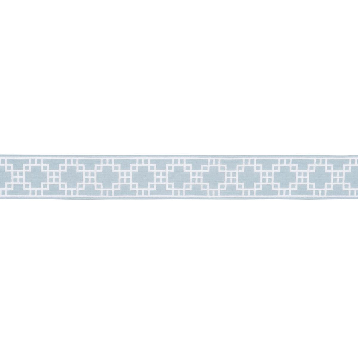 Schumacher Squared Away Trellis Tape Sky Trim