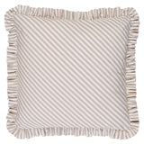 Schumacher Taupe 18" x 18" Brigitte Stripe Pillow