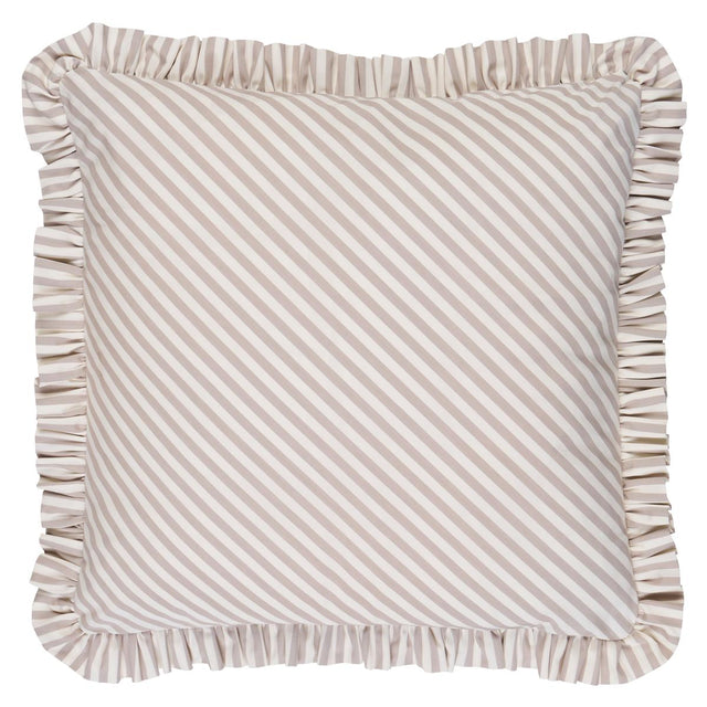 Schumacher Taupe 18" x 18" Brigitte Stripe Pillow