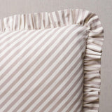 Schumacher Brigitte Stripe Taupe 18" x 18" Pillow