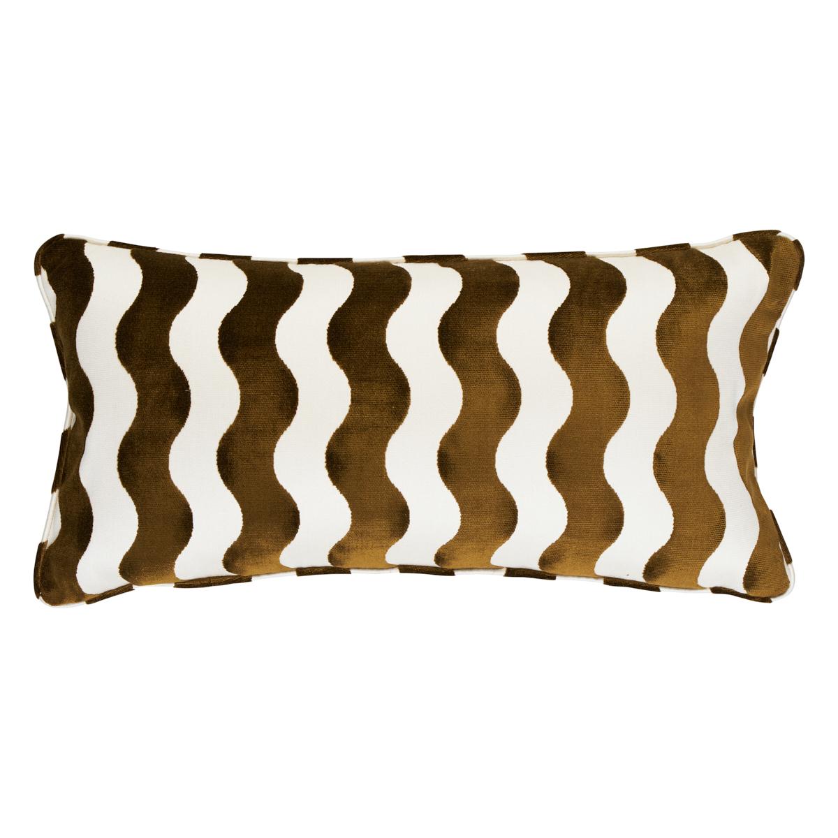 Schumacher Chocolate 24" x 12" The Wave Pillow