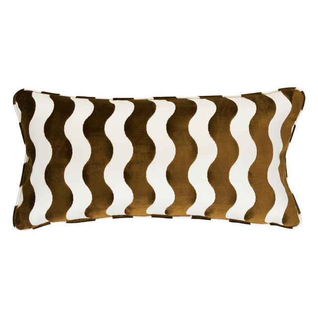 Schumacher Chocolate 24" x 12" The Wave Pillow