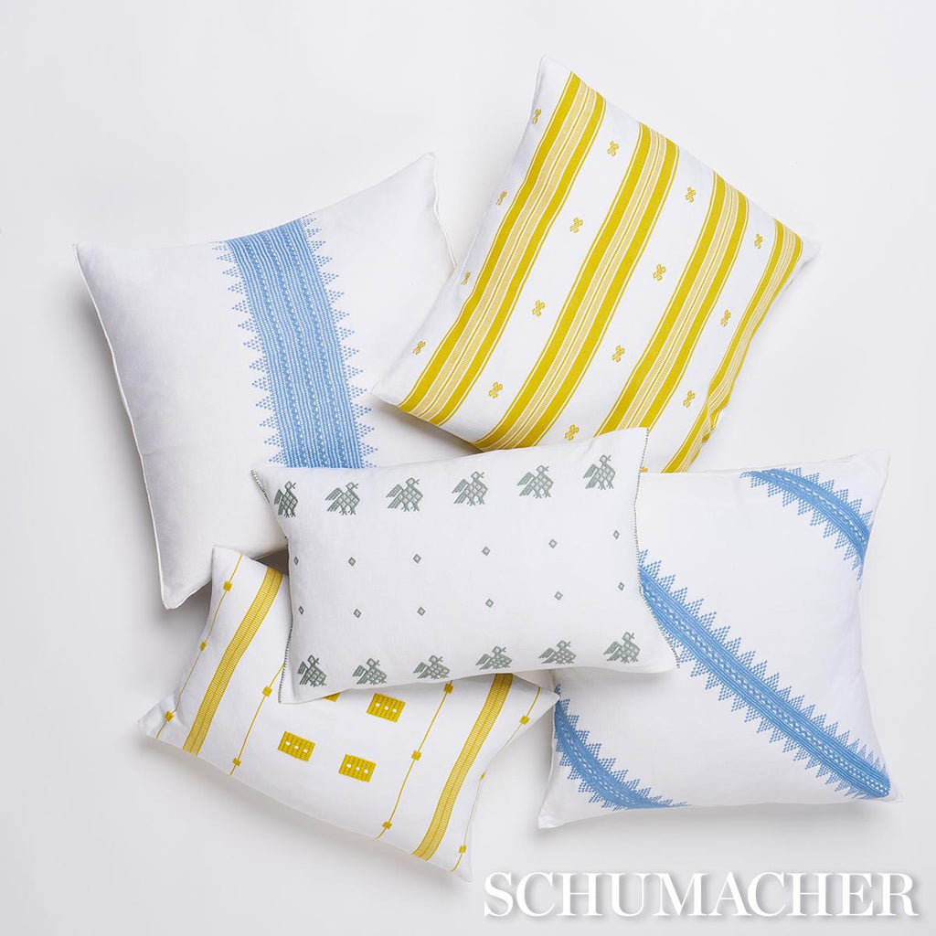 Schumacher Tzotzil Lumbar Olive 20" x 12" Pillow