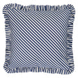 Schumacher Navy 16" x 16" Brigitte Stripe Pillow