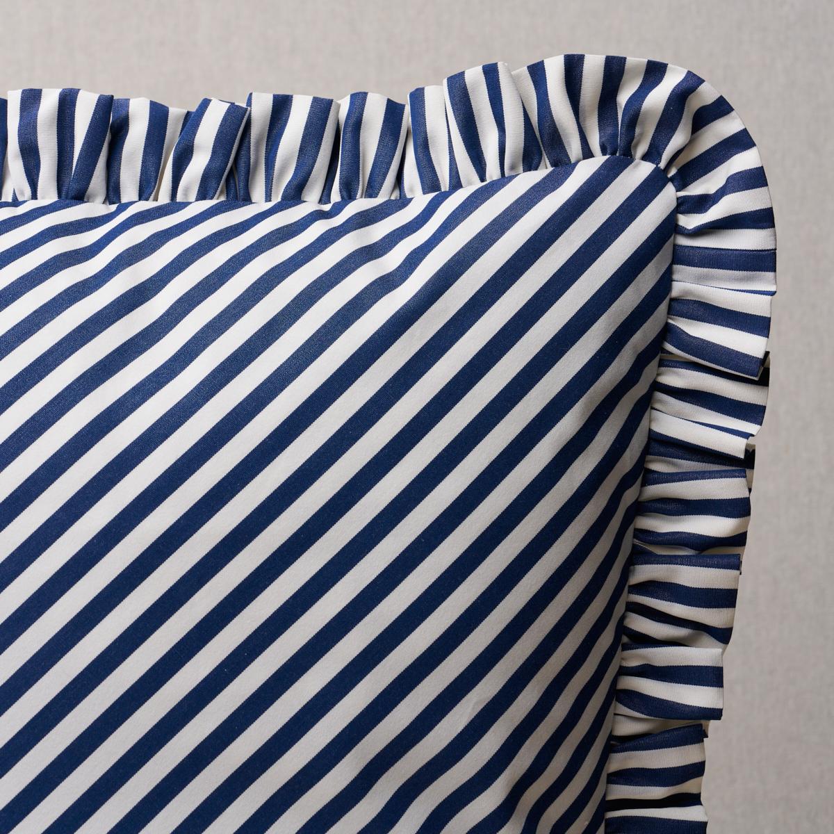 Schumacher Brigitte Stripe Navy 16" x 16" Pillow