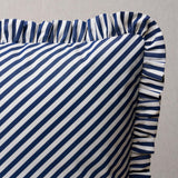 Schumacher Brigitte Stripe Navy 16" x 16" Pillow