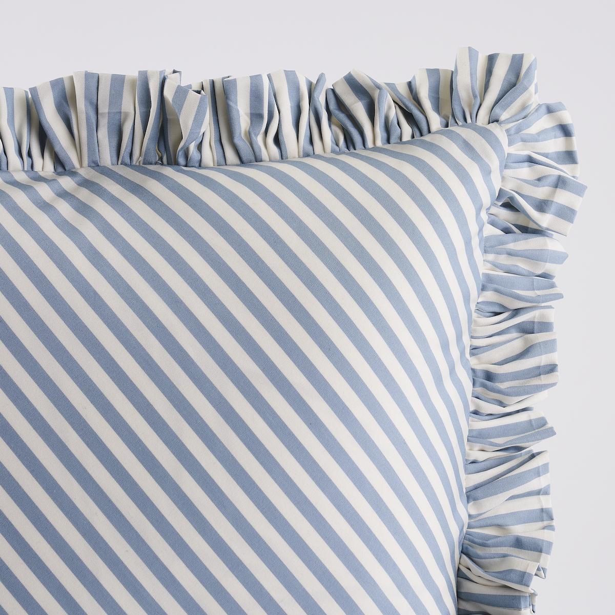 Schumacher Sky 22" x 22" Brigitte Stripe Pillow