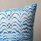 Schumacher Indigo 22" x 22" Ink Wave Print I/O Pillow