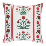 Schumacher Red 18" x 18" Royal Poppy Stripe Pillow