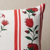 Schumacher Royal Poppy Stripe Red 18" x 18" Pillow