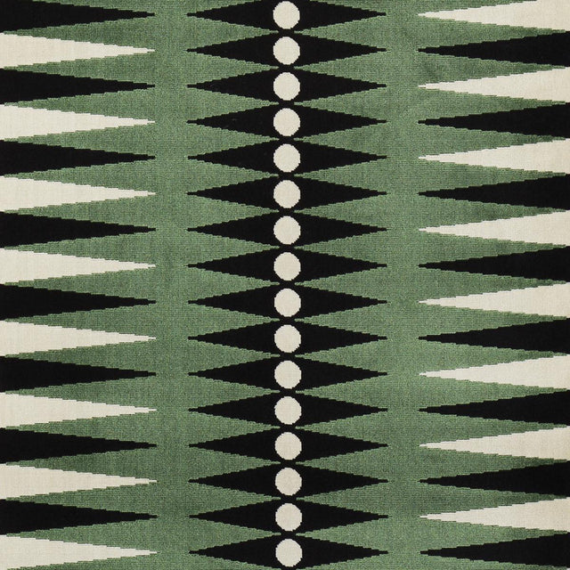 Schumacher Backgammon Cut Velvet Green Fabric