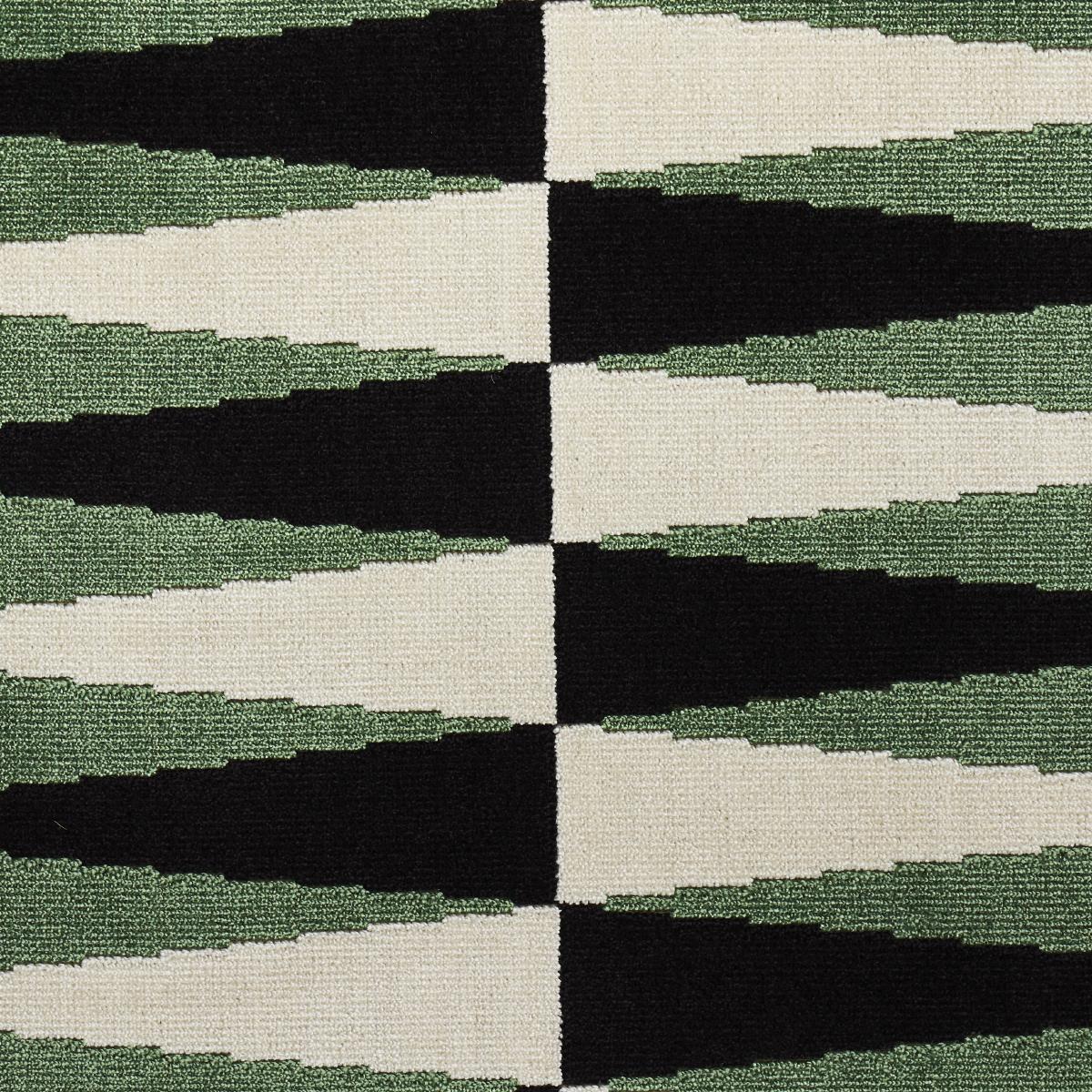 Schumacher Backgammon Cut Velvet Green Fabric
