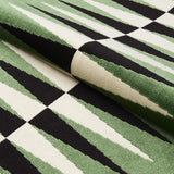 Schumacher Backgammon Cut Velvet Green Fabric