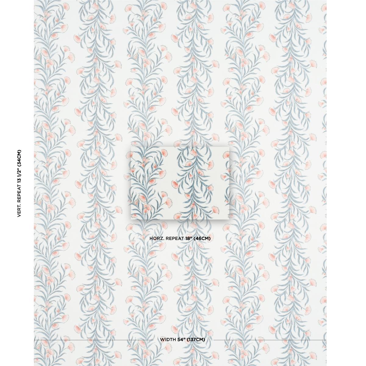 Schumacher Tasmanian Mimosa Pink & Grey Wallpaper