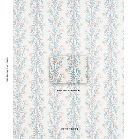 Schumacher Tasmanian Mimosa Pink & Grey Wallpaper