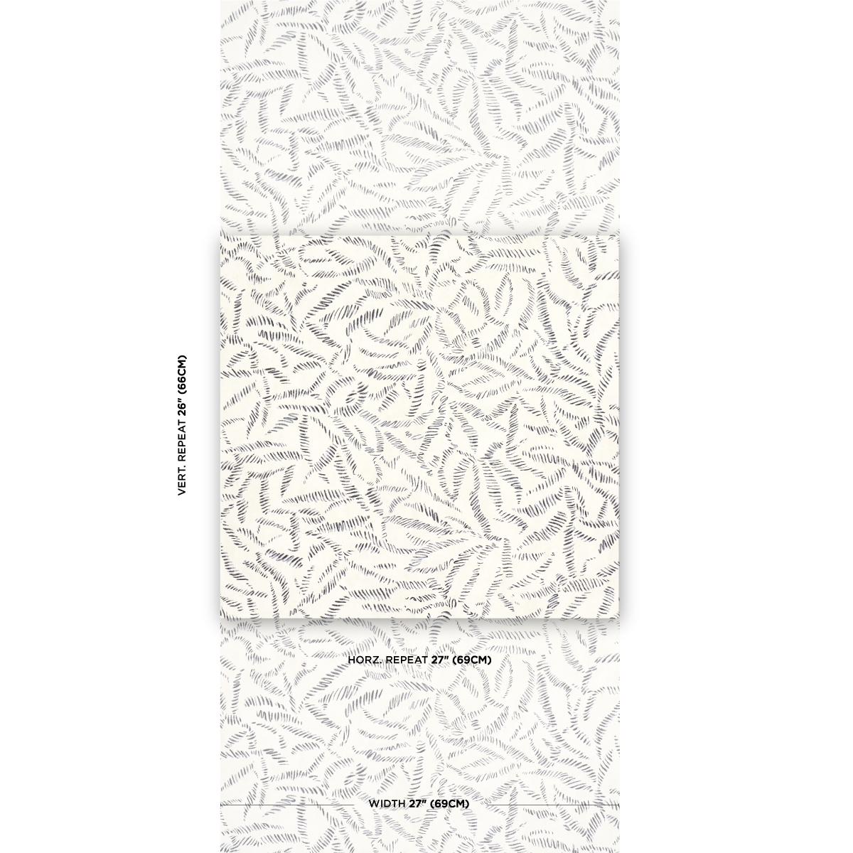 Schumacher Leaf Bloom Charcoal Wallpaper