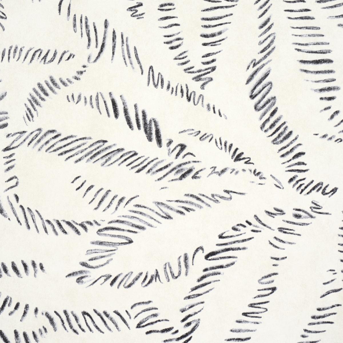 Schumacher Leaf Bloom Charcoal Wallpaper