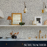 Schumacher Leaf Bloom Charcoal Wallpaper
