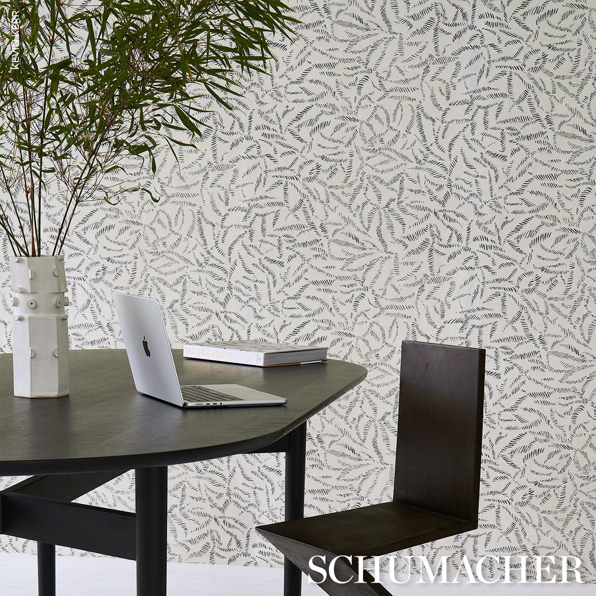 Schumacher Leaf Bloom Charcoal Wallpaper – DecoratorsBest