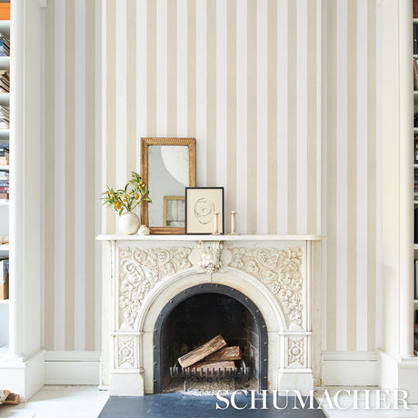 Schumacher Edwin Stripe Wide Straw Wallpaper