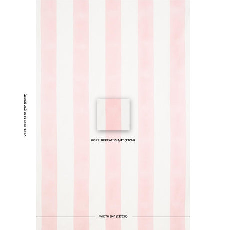 Schumacher Wide Hand Block Stripe Pink Fabric
