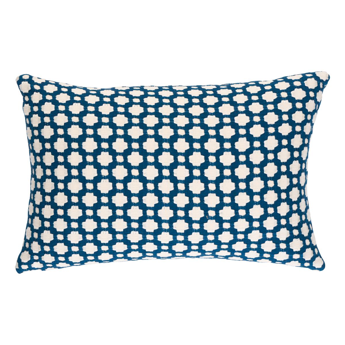 Schumacher Indigo/Ivory 18" x 12" Betwixt Pillow
