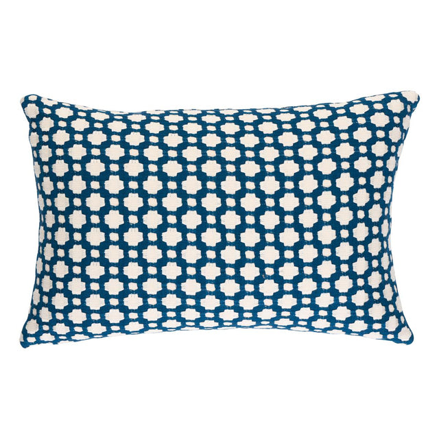 Schumacher Indigo/Ivory 18" x 12" Betwixt Pillow