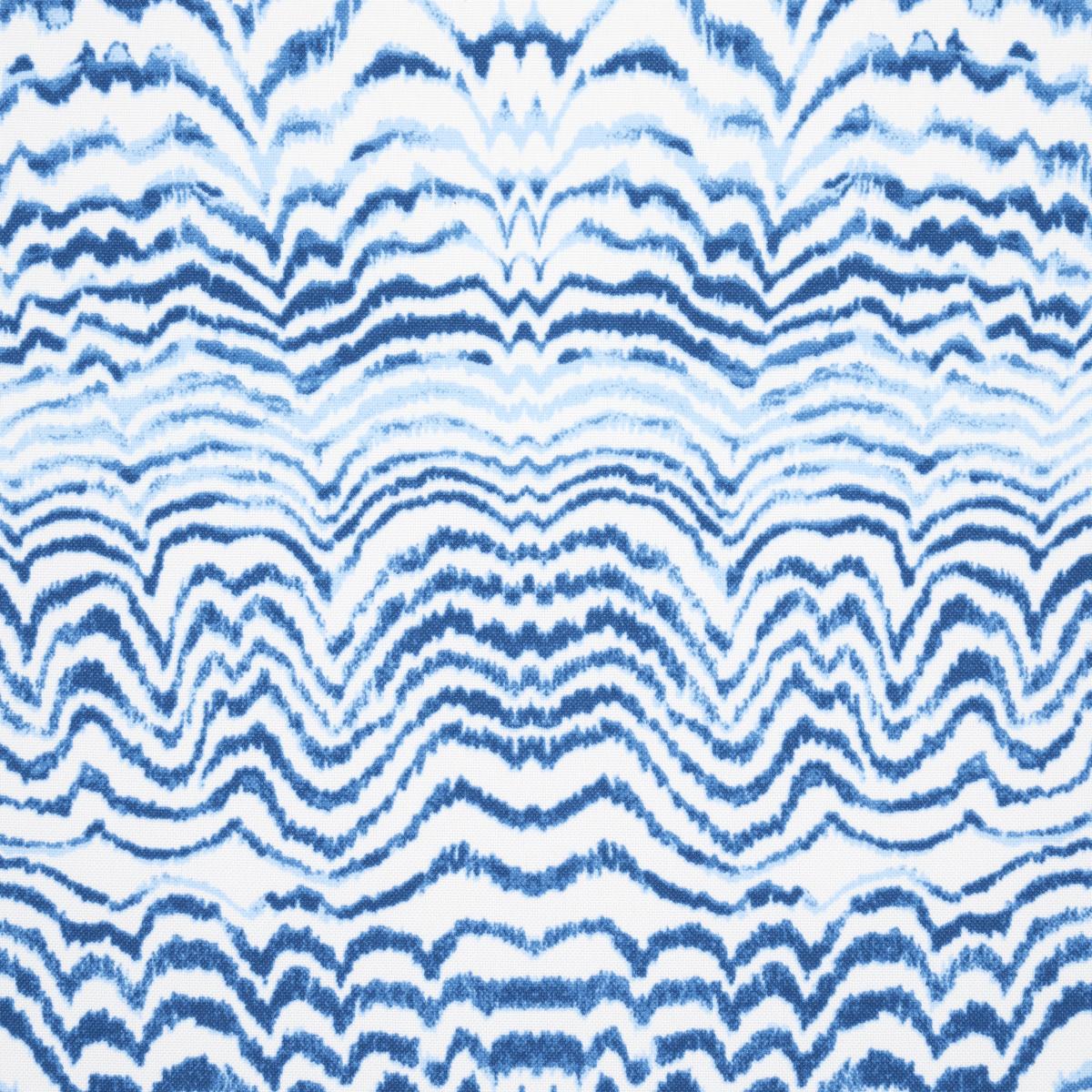 Schumacher Ink Wave Print Indoor/Outdoor Indigo Fabric