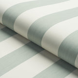 Schumacher Edwin Stripe Wide Eucalyptus Wallpaper