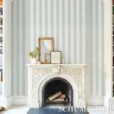 Schumacher Edwin Stripe Wide Eucalyptus Wallpaper
