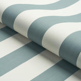 Schumacher Edwin Stripe Wide Teal Wallpaper