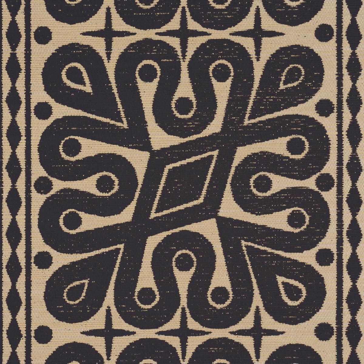 Schumacher Borneo Grasscloth Black Wallpaper