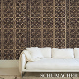 Schumacher Borneo Grasscloth Black Wallpaper