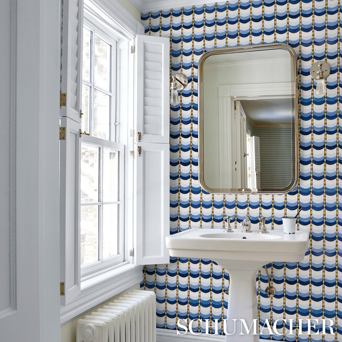Schumacher Sintra Blue Wallpaper
