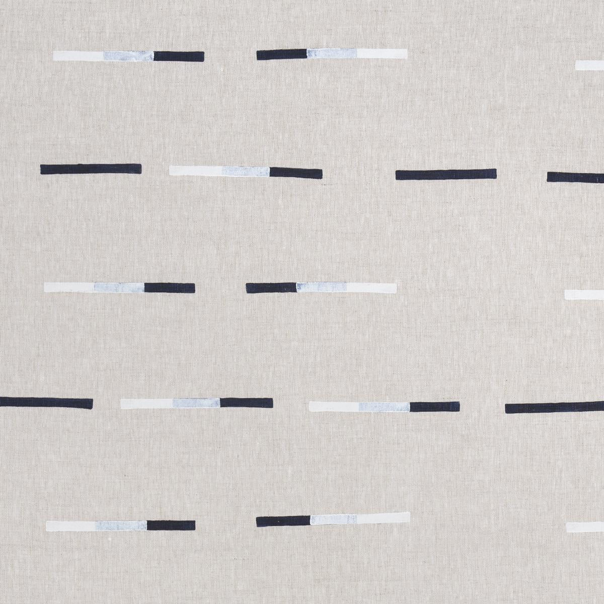 Schumacher Overlapping Dashes Navy Fabric