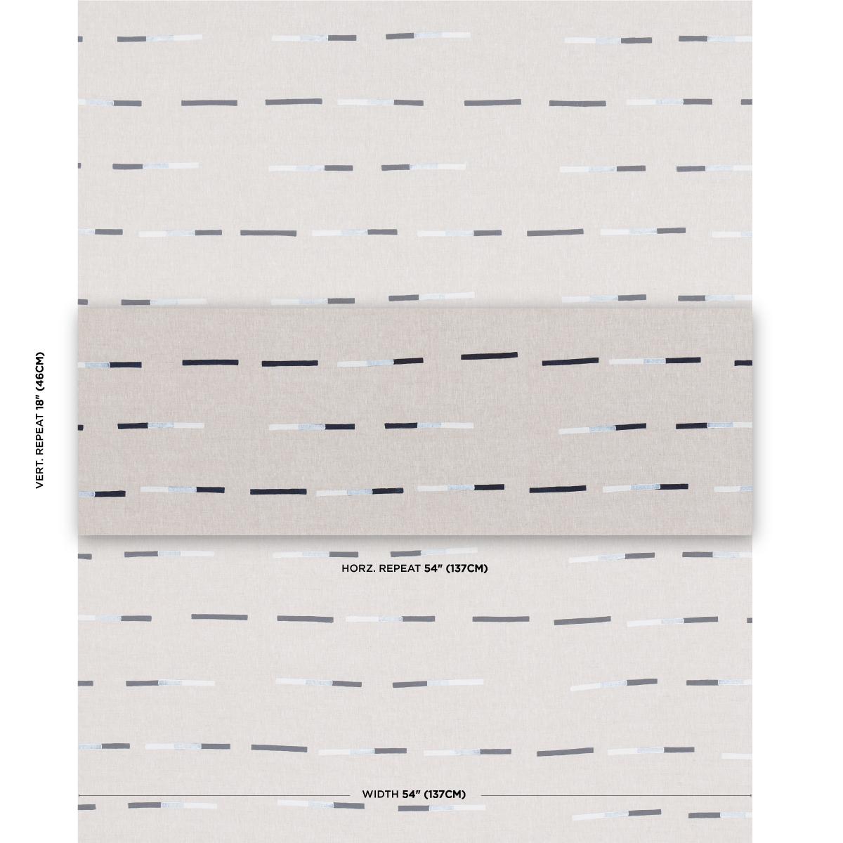 Schumacher Overlapping Dashes Navy Fabric