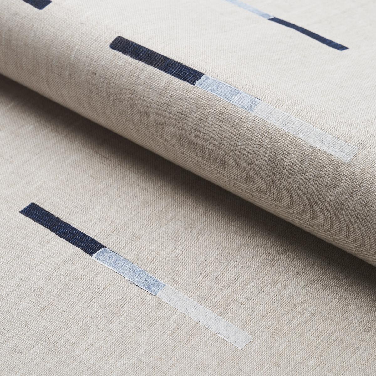 Schumacher Overlapping Dashes Navy Fabric