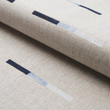 Schumacher Overlapping Dashes Navy Fabric