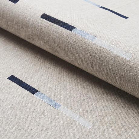Schumacher Overlapping Dashes Navy Fabric