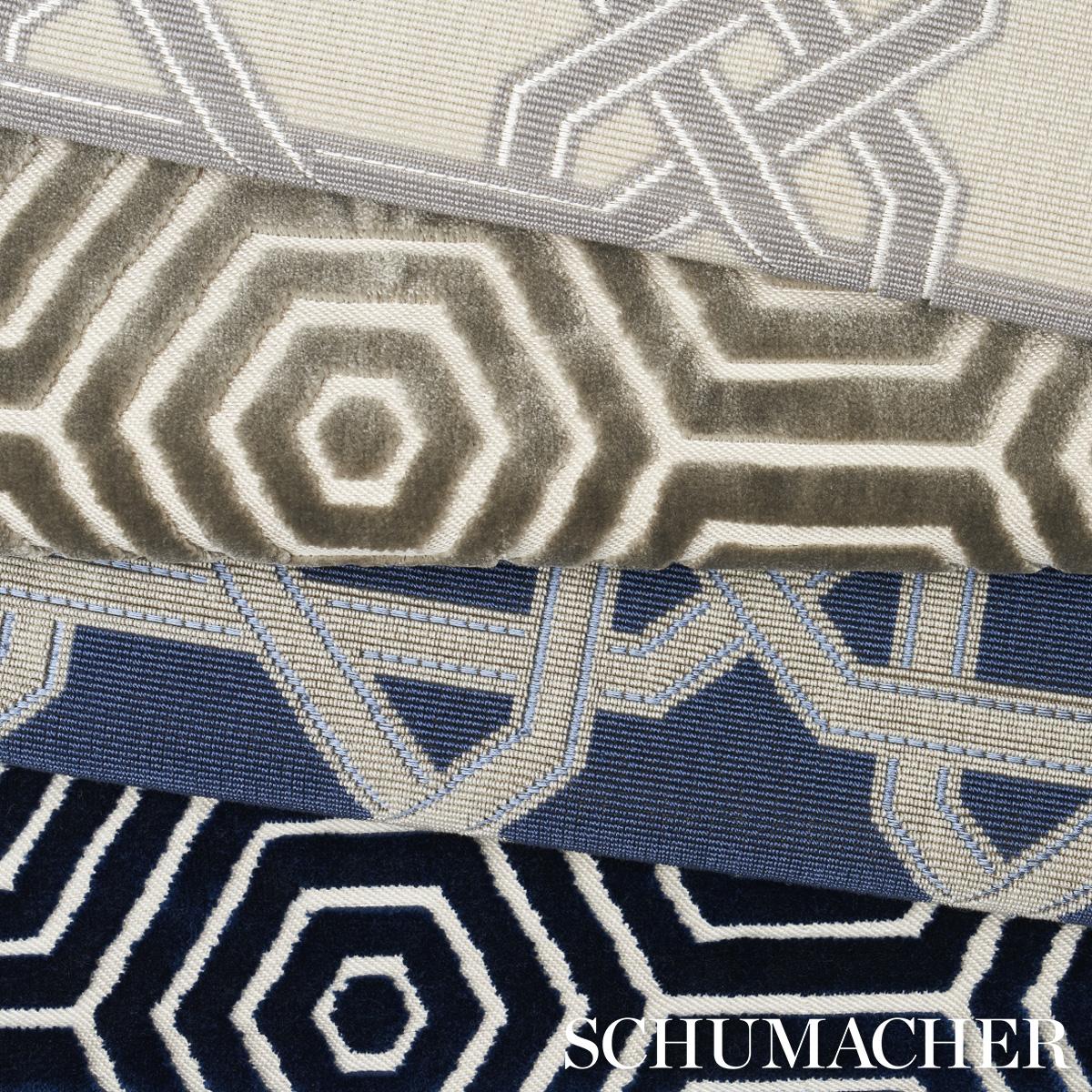 Schumacher Le Maroc Pingl Dove Fabric