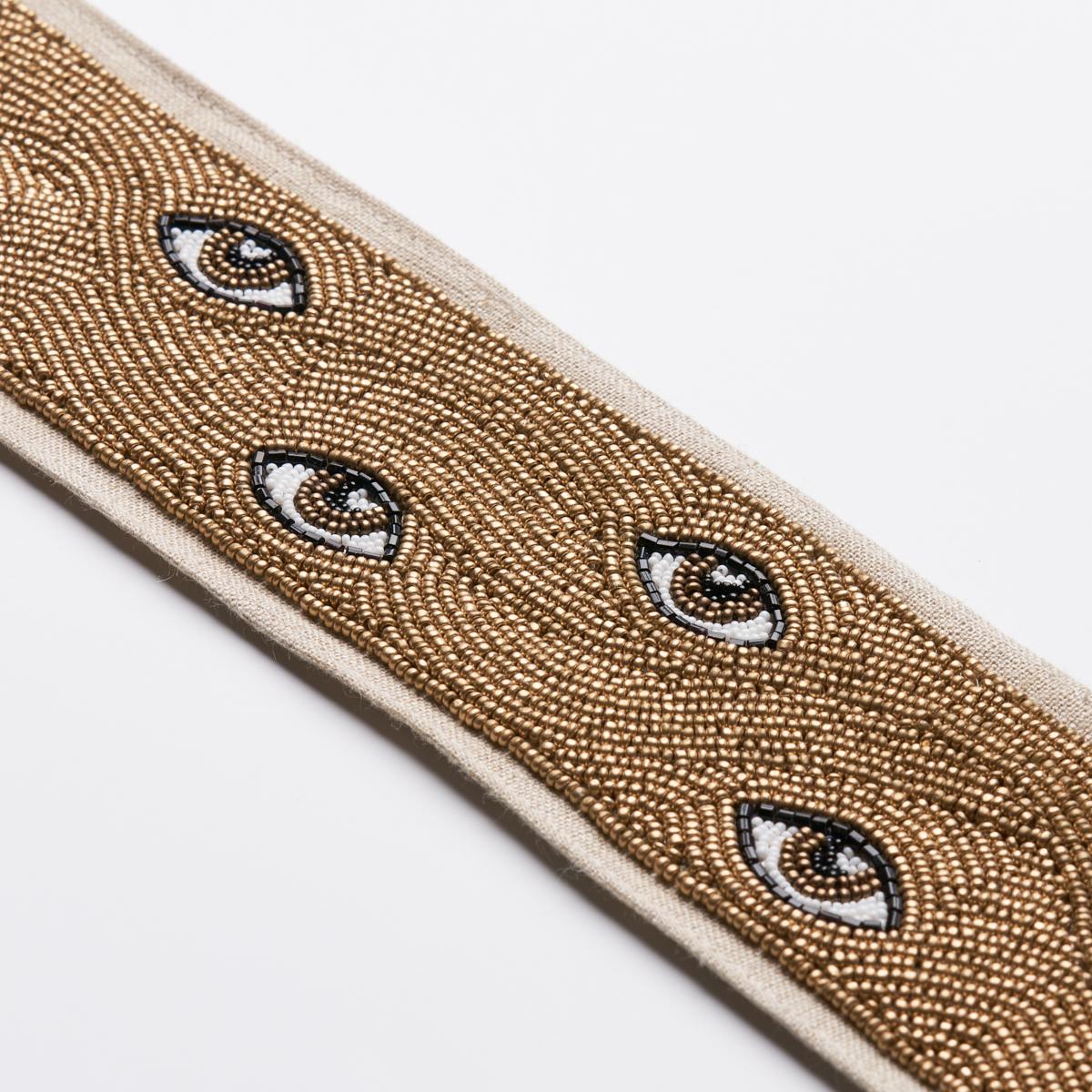 Schumacher Brown & Gold Mind'S Eye Beaded Tape