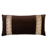 Schumacher Espresso 24" x 12" Delphi Beaded Tape Pillow