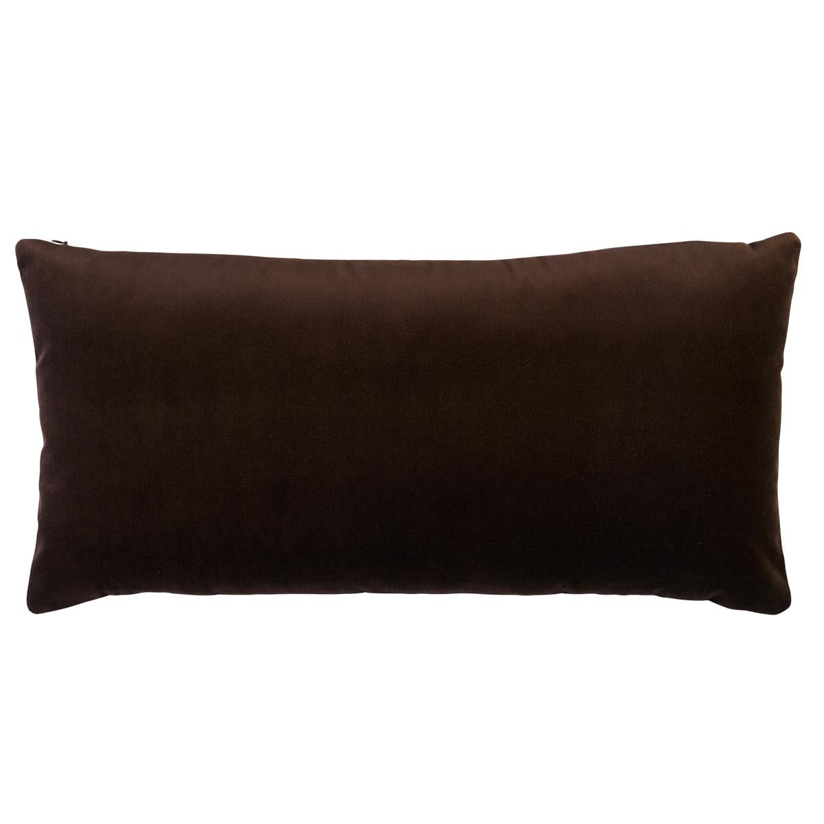 Schumacher Espresso 24" x 12" Delphi Beaded Tape Pillow